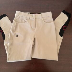 Cavalleria Toscana Beige Equestrian Jumping Breeches with Grip Knees - size 10